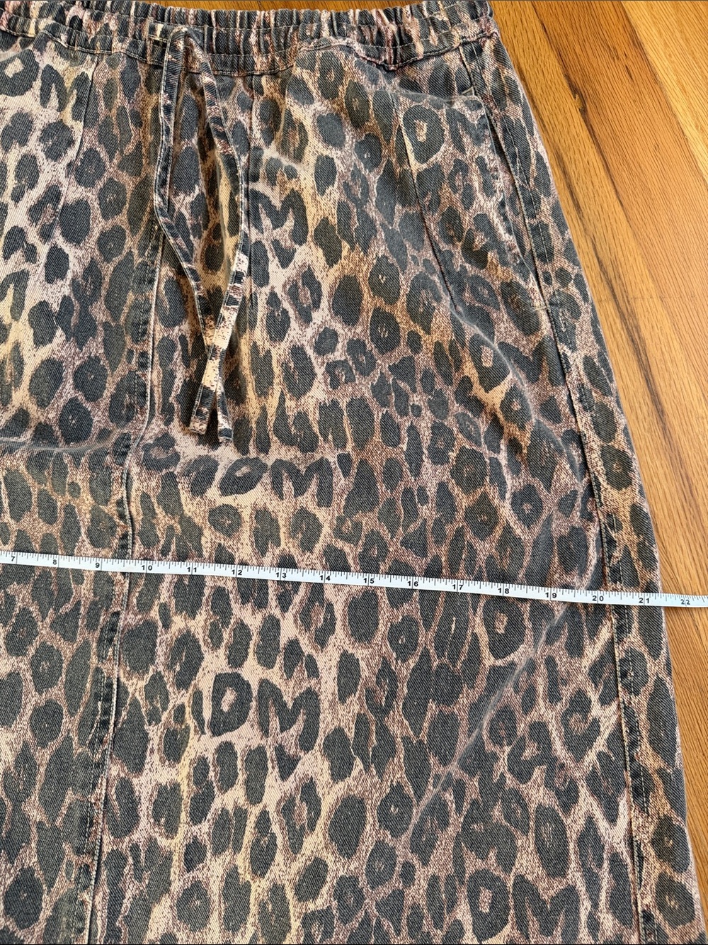 *Damson Madder* Leopard Print Denim Midi Skirt - Picture 12 of 12